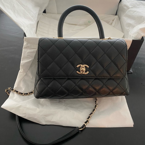 Chanel Coco Small Flap Black Caviar Leather Quilted
Top Handle/Shoulder Bag - Picture 1 of 9